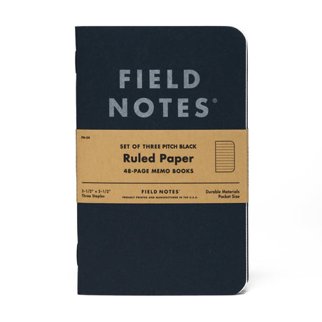 Pitch Black 3-Pack Memo Book